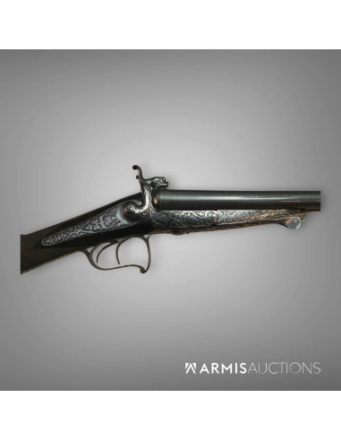 Exceptionnel fusil de chasse à broches Fini par Perrin à Paris