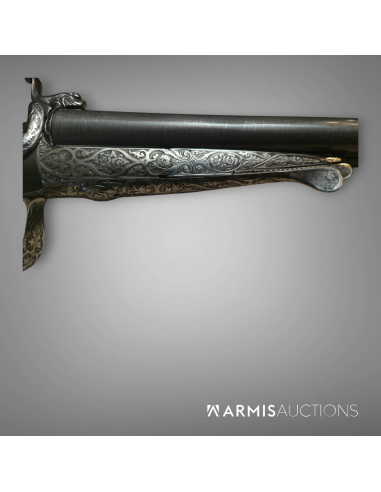 Exceptionnel fusil de chasse à broches Fini par Perrin à Paris