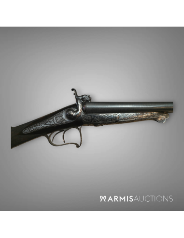 Exceptionnel fusil de chasse à broches Fini par Perrin à Paris
