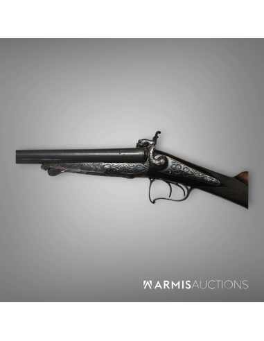 Exceptionnel fusil de chasse à broches Fini par Perrin à Paris