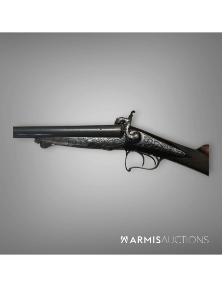 Exceptionnel fusil de chasse à broches Fini par Perrin à Paris Exceptionnel fusil de chasse à broches Fini par Perrin à Paris