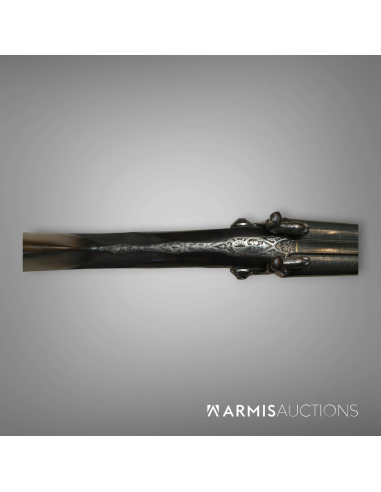 Exceptionnel fusil de chasse à broches Fini par Perrin à Paris