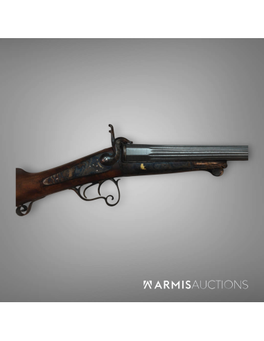 Exceptionnel fusil de chasse à broches signé Moral à Nîmes