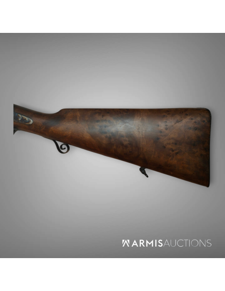 Exceptionnel fusil de chasse à broches signé Moral à Nîmes