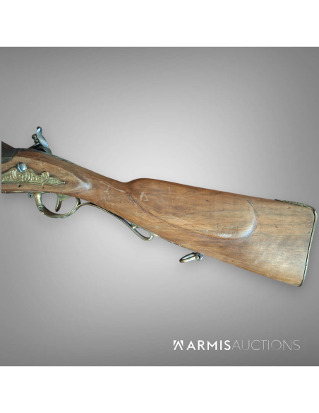 Fusil de chasse à silex à canon rayé, France, XVIII