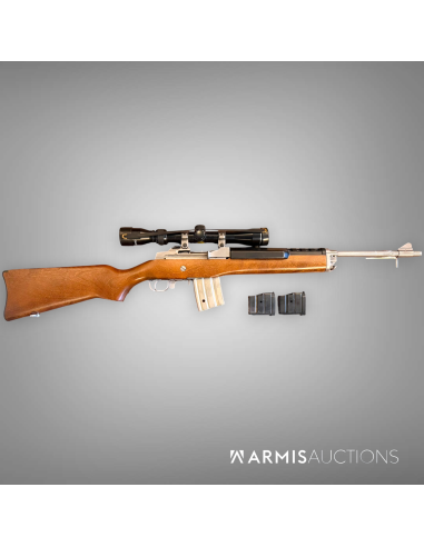 Fusil d'assaut semi-automatique Ruger Mini 14 .222 Rem avec lunette