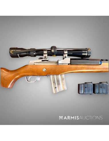 Fusil d'assaut semi-automatique Ruger Mini 14 .222 Rem avec lunette