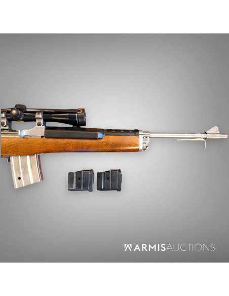 Fusil d'assaut semi-automatique Ruger Mini 14 .222 Rem avec lunette