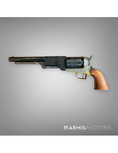 Revolver à percussion Colt Walker 1847 gravé en coffret avec accessoires