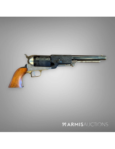 Revolver à percussion Colt Walker 1847 gravé en coffret avec accessoires